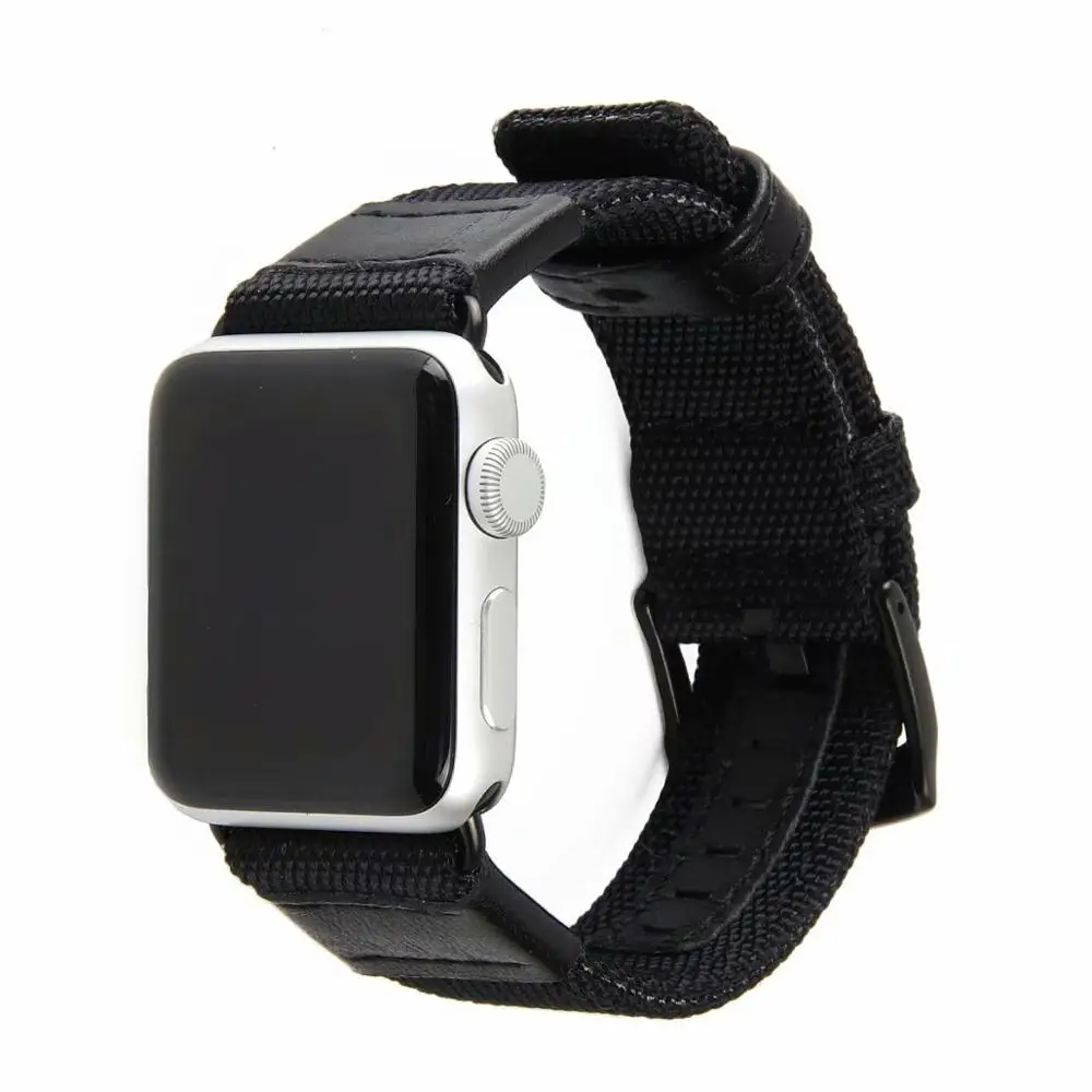 Тканый нейлоновый ремешок для часов Apple Watch 42 мм 38 40 44 кожаный наручных браслетов