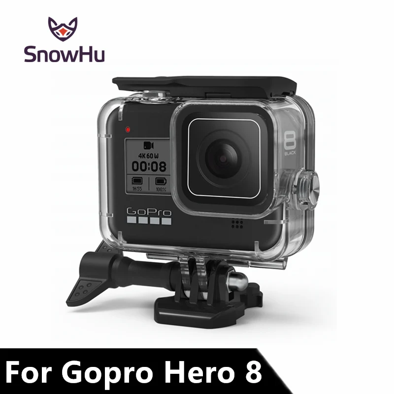 SnowHu для Go Pro Hero 8 45 м подводный водонепроницаемый чехол дайвинга Защитная крышка