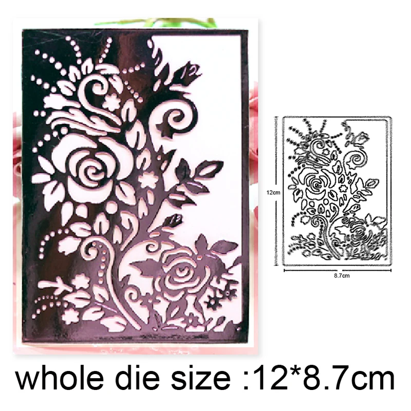 

cutting dies Flower Background Frame Metal Cutting Dies for DIY Scrapbooking dies Craft Paper Cards Embossing die cuts Template