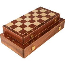 Luxury Large Chess Set Handmade Vintage Wooden Board Game Chess Checkers Gifts Family Table Juegos De Mesa Entertainment QXF5