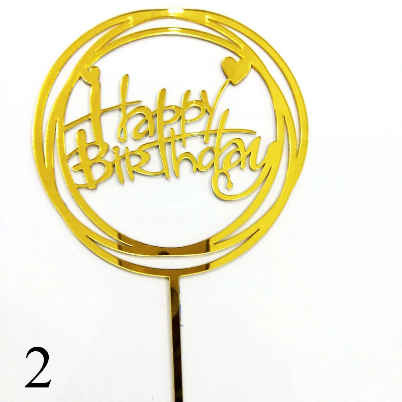 1 шт., украшение для торта с надписью «Happy Birthday», украшение в виде блестящей звезды на день рождения, зеркальный акриловый Топпер для торта, декор для торта в честь рождения ребенка - Цвет: 13