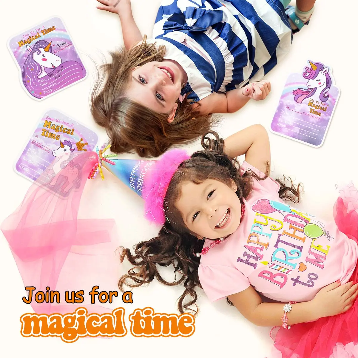  24pcs Unicorn Party Invitation Cards With 24 Pcs Envelopes And 24 Pcs Stickers Cute Cartoon Invitat - 4000567603695