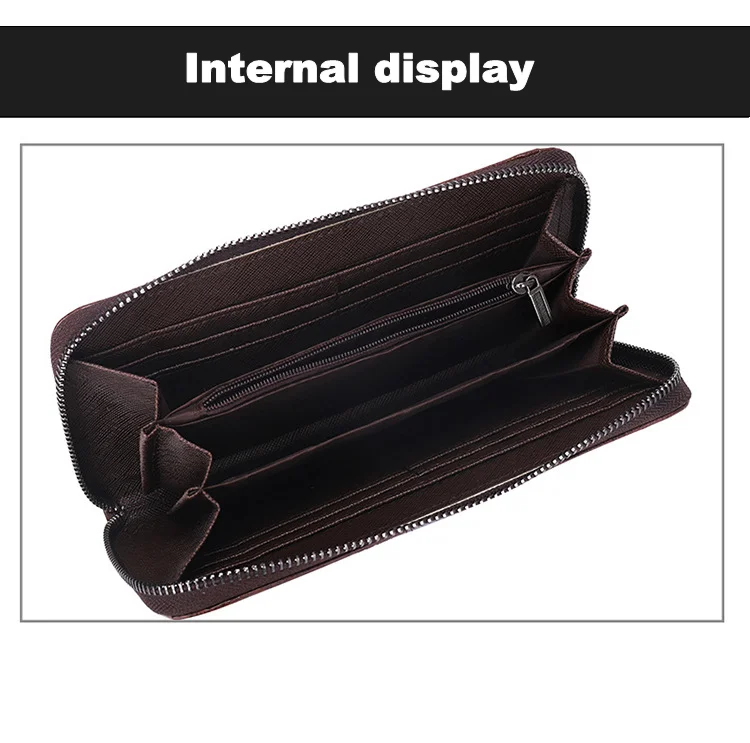 Male hand bag new men long purse single zipper pu handbag large capacity recreation mobile phone bag