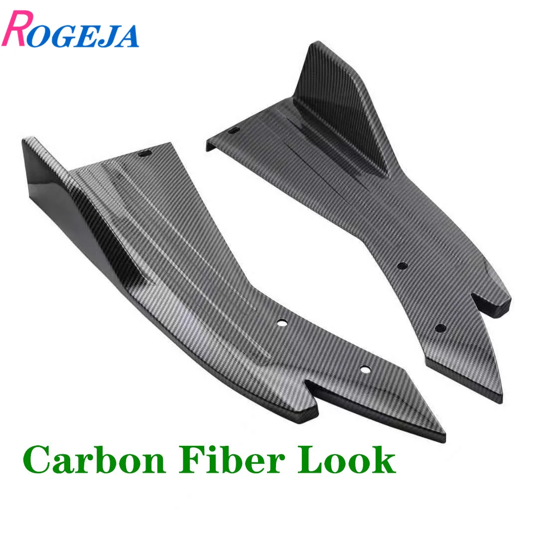 

2pcs Universal Carbon Fiber Car Rear Bumper Spoiler Canards Fins Anti-crash Diffuser Lip Wrap Angle Splitter Protector Guard Kit