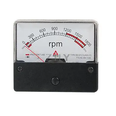 

50/60Hz AC30V 0-1800RPM Rectangle Panel Meter Analog