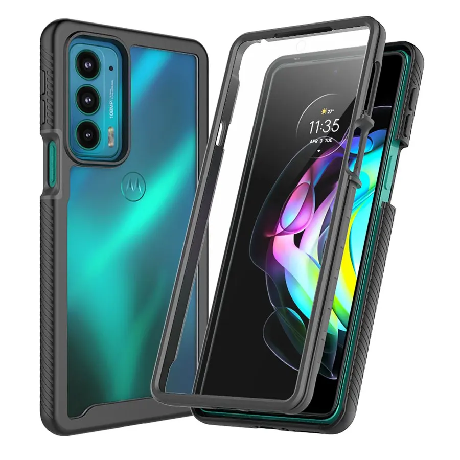 Qiinogow Cover Compatibile con Motorola Edge 60 Pro, Custodia per Telefono Slim Fit con Traslucido Opaco, Case Protettiva in Antimpronta,Antiurto-TPU ( Nero opaco