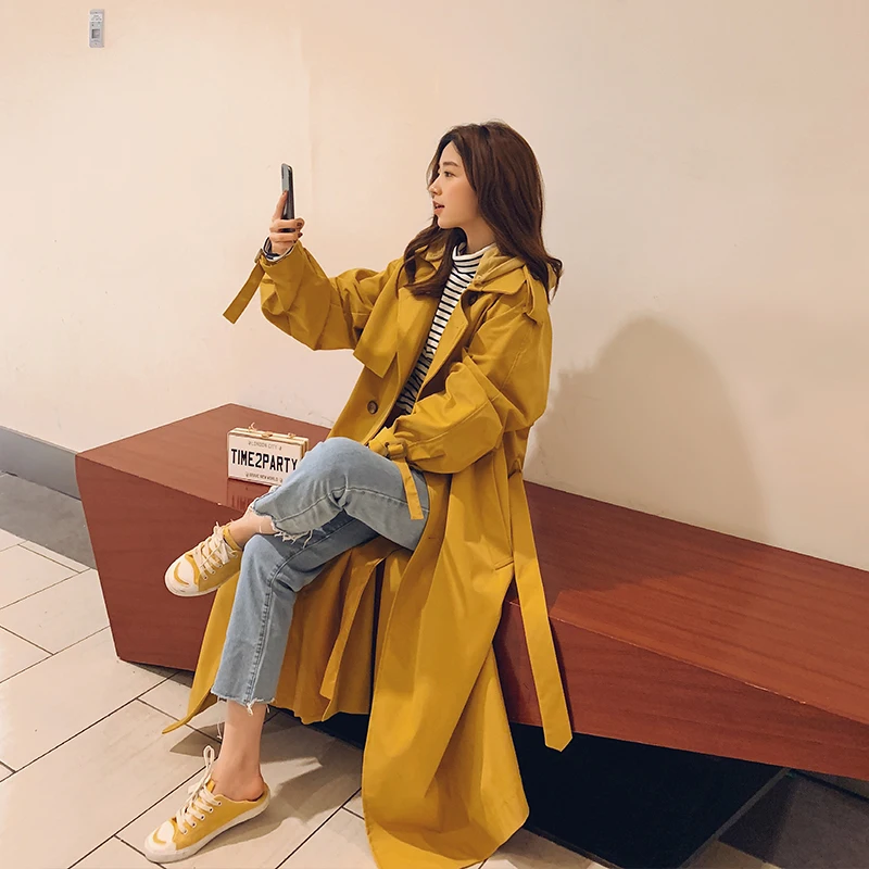 Fall Spring Coat Women New Fashion windbreaker sobrutudo feminino thin section autumn coat women trench ulzzang long | Женская одежда