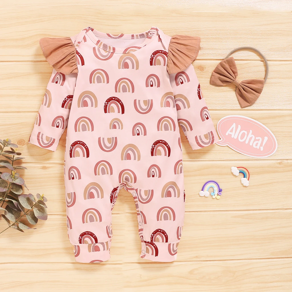 rainbow romper baby girl