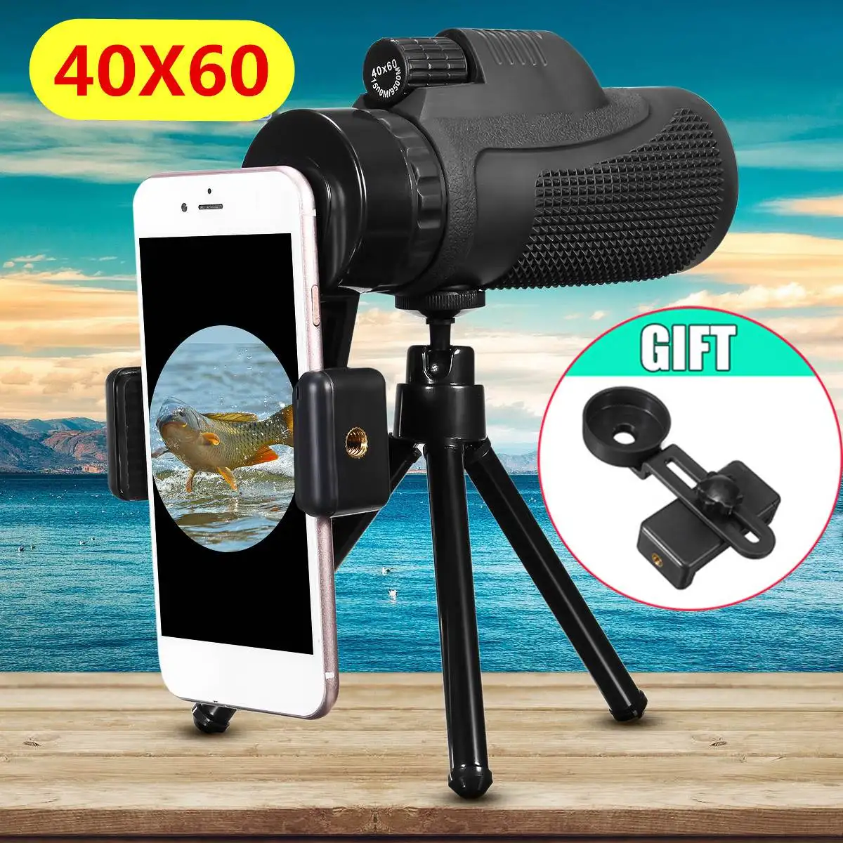 40x60 зум телеобъектив HD монокулярный телескоп объектив камеры телефона