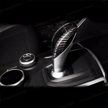 

Lsrtw2017 real Carbon Fiber Car Gear lever Cover Frame for Alfa Romeo Giulia Stelvio 2016 2017 2018 2019 2020 shift knob