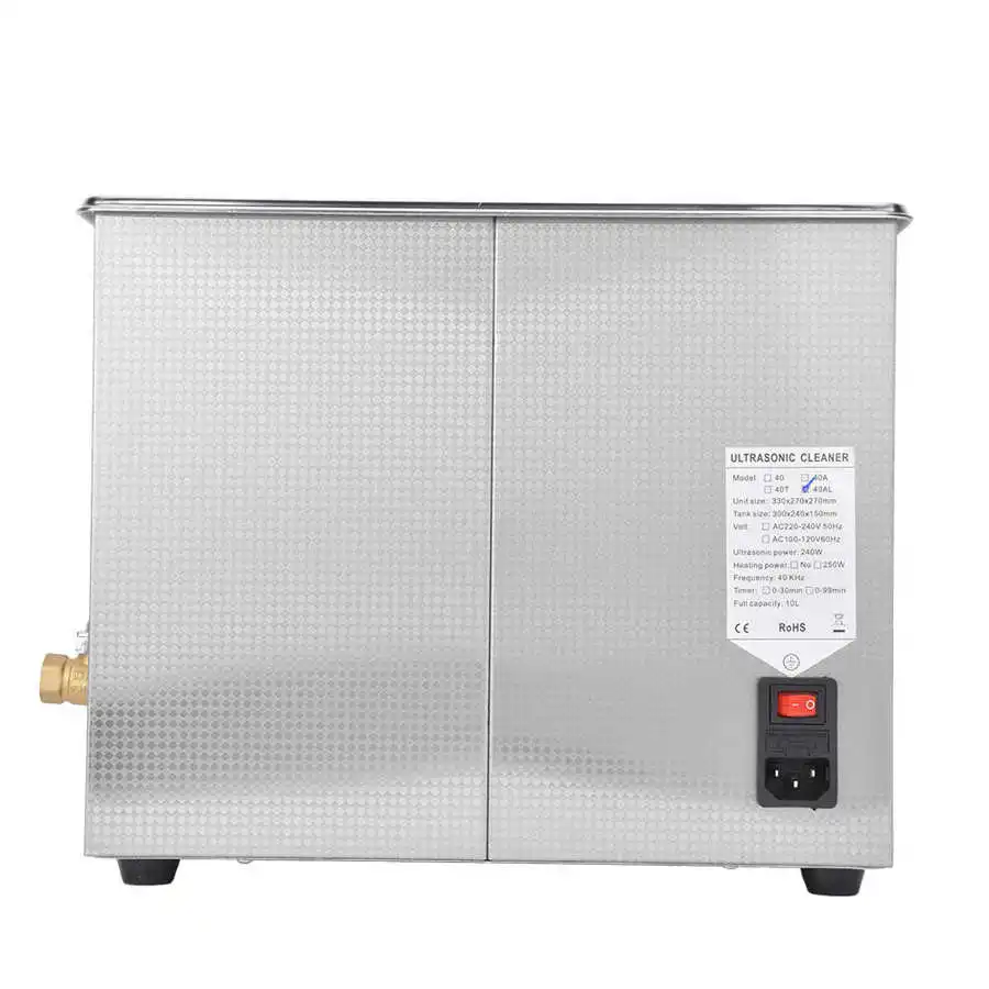 US $252.35 40AL 10L Digital Ultrasonic Cleaner Adjustable Temperature Ultrasonic Cleaning Machine 40KHz 250W