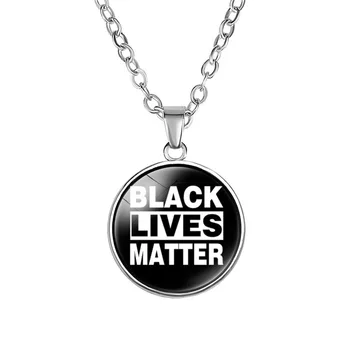 

MIQIAO Silver Choker Black Lives Matter I Can't Breathe Chain Necklace for Women Men Goth Fashion Jewelry Boho Friends Gift