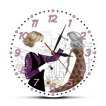 

Lady Lash Makeup Fashion Eyelash Extensions Modern Wall Clock Lash Business Decorative Wall Sign Eyelash Custom Salon Clock