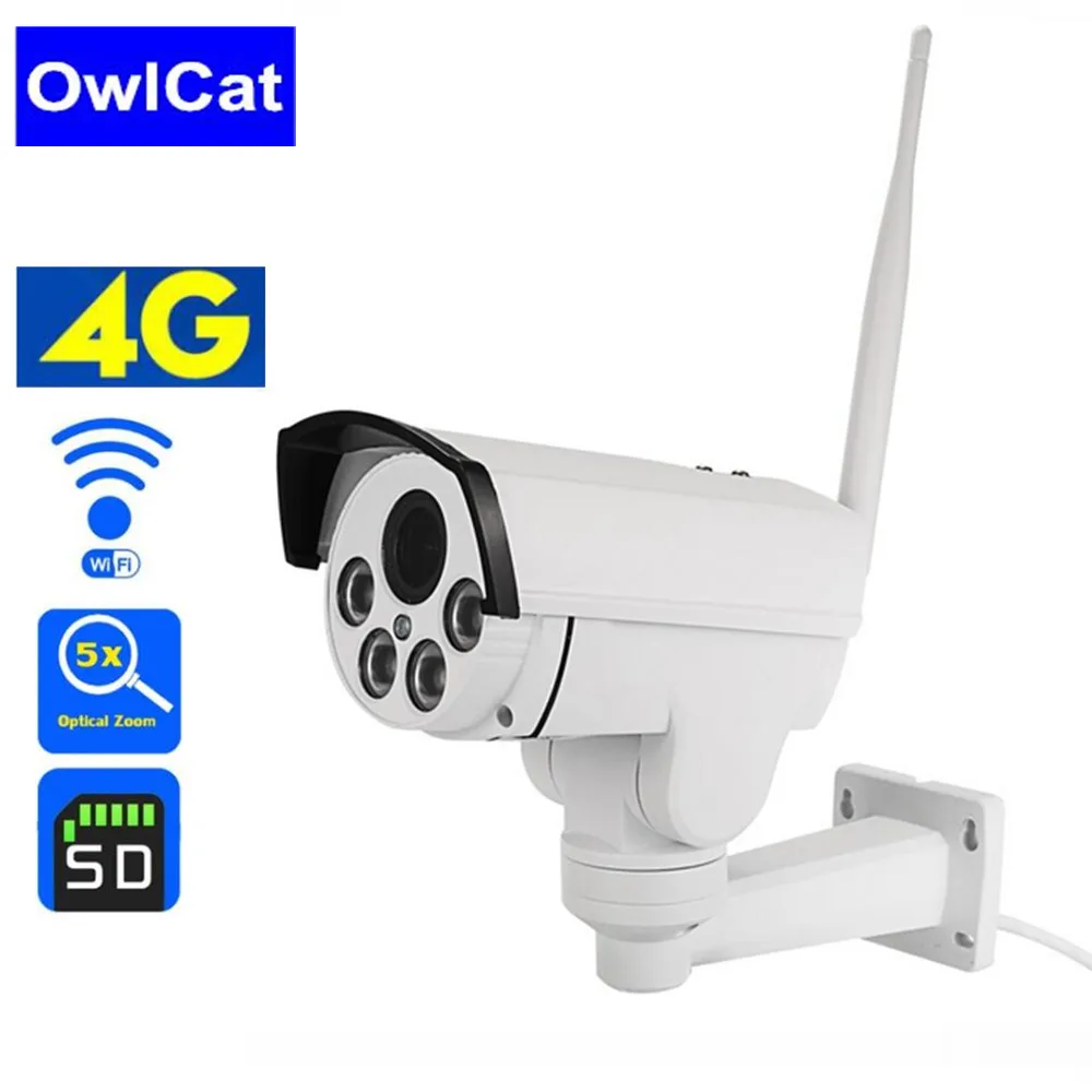 Owlcat 3516c + 1/2. 8 "Sony323 1080 P 960 P Hd 4 г sim-карты пуля PTZ Ip Камера Wi-Fi открытый 5x зум автофокус AP движения CCTV Камера