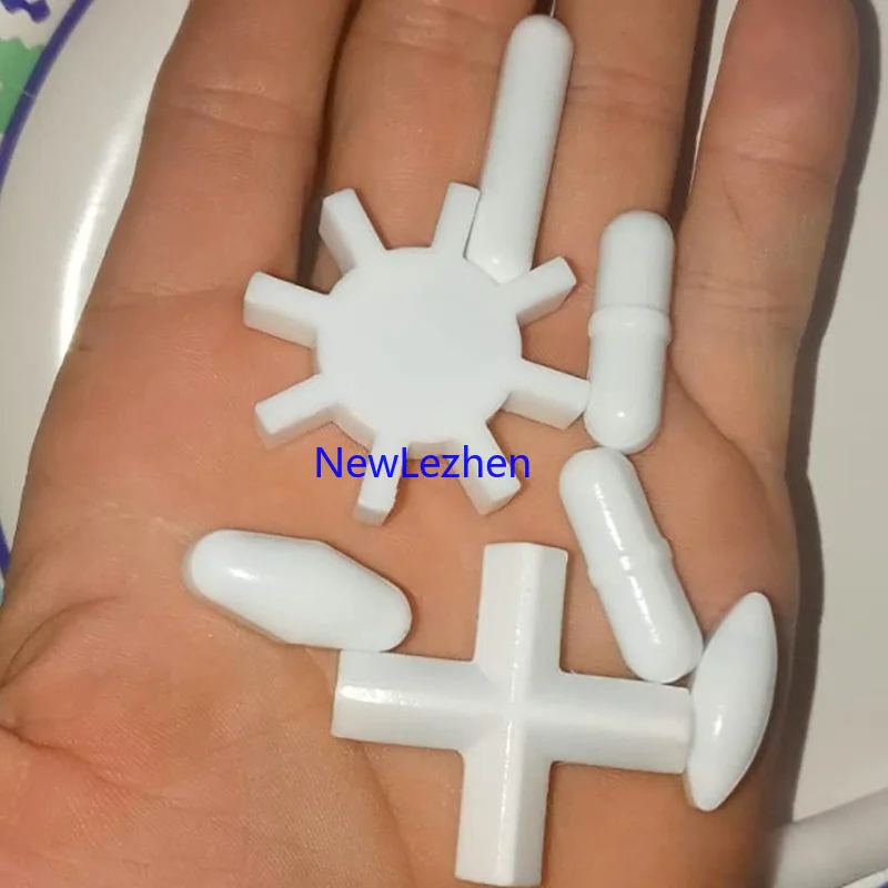 Magnetic Stirrer Bar Oval Octagon Cross Star Gear Cylinder Shape for Mixer Stir + Magnetic Retriever 8 pcs magnetic stirrer