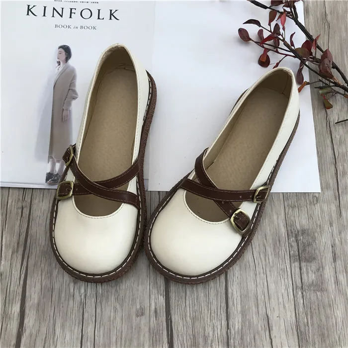 

high quality Japanese casual big shoes Korean version of the art and women's women's single shoes flat women's shoes