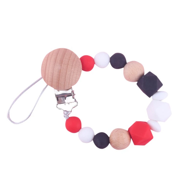 Baby Care Universal Holder Leash For Pacifiers Nipples Clip Infant Child Soother Beaded Wooden Chains Teethers