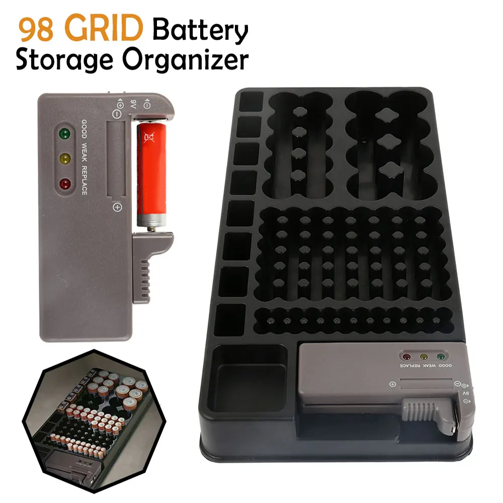 Батарея ящик для хранения Организатор держатель W/тестер Caddy стеллаж выставки товаров чехол зубная щетка в