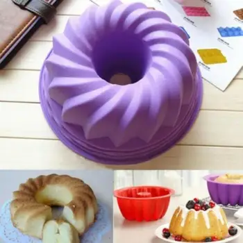 

3D Swirl Silicone Cake Mold Round Shape Bake Pan Mousse Cake Mould Nonstick Silicone Mould Bakeware Trays Pans