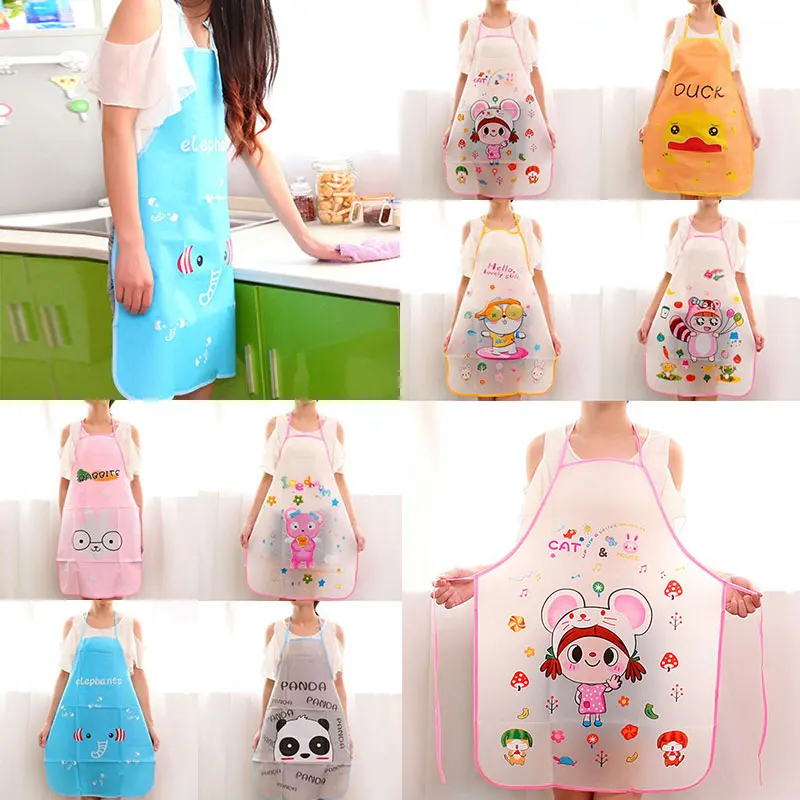 Chef Kitchen Anti-oil Aprons Cooking Lovely Cartoon Apron Sleeveless Waterproof Kitchen Cooking Waist Bib Creative Women Apron