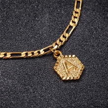 Цепочка Figaro начальный очаровательный ножной браслет для женщин Модный золотой браслет с буквенным алфавитом бижутерия для ног с расширением