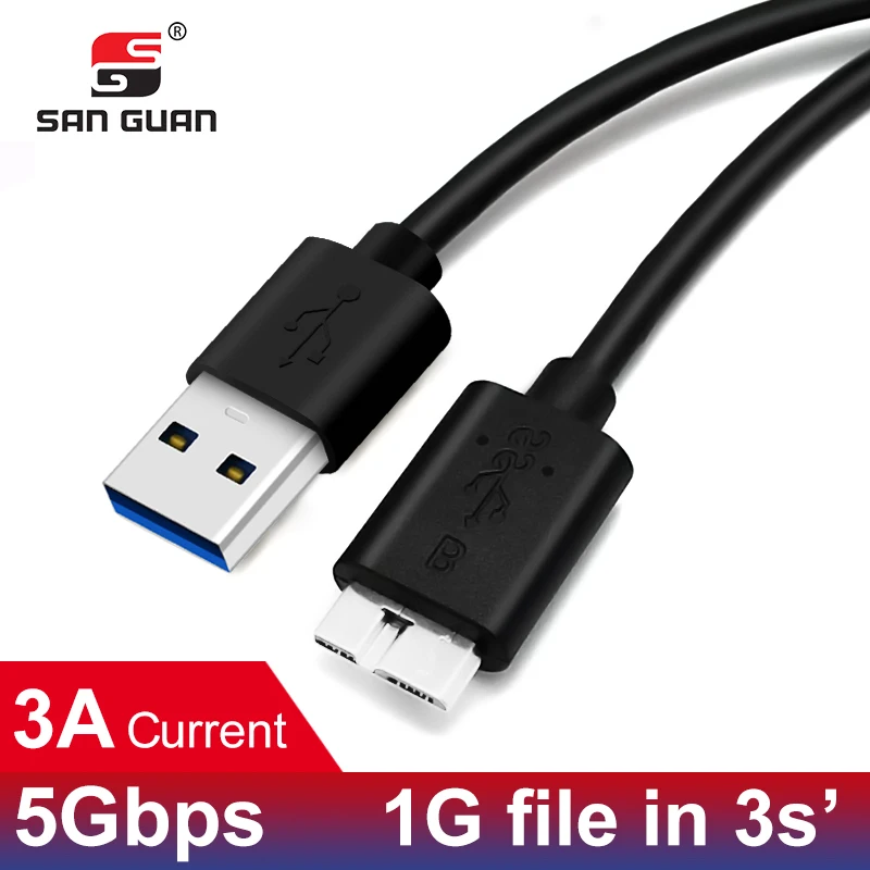 

Cable USB 3.0 Micro B USB B Cable Fast Speed USB Type A to Micro B Data Sync Cord for Hard Drive Disk HDD Samsung S5 Note 3