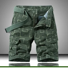 Mens Casual Shorts Summer Bermudas Male Print Short Trousers Business Style Shorts Work
