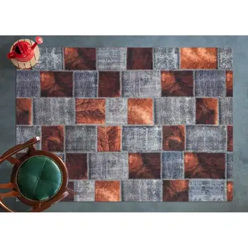 

Apex Azura 4 'x 6' Microfiber Grey/Tan Area Rug
