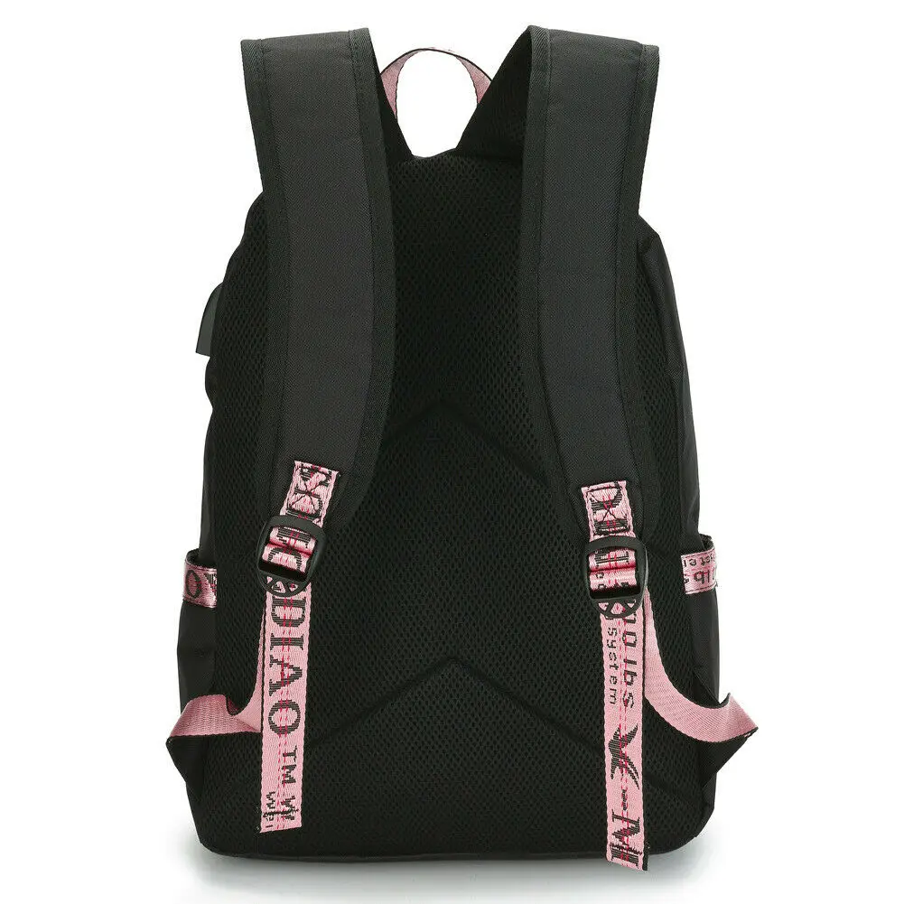 2PCS Genshin Impact HUTAO Backpack + Pencil Cases Student School Bag Bookbag Women Girls Bags USB Travel Shoulder Bags