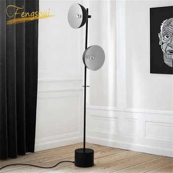 

Nordic Metal Floor Lamp Retro Industrial Standing Lamp for Living Room Bedroom Study Personality Black Floor Light Stand Lights