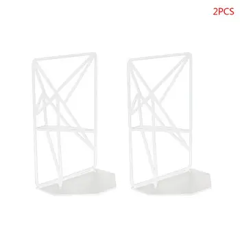 

2pcs Metal Iron Bookend Reading Book Support Desktop Office Document Stand Shelf M0XB