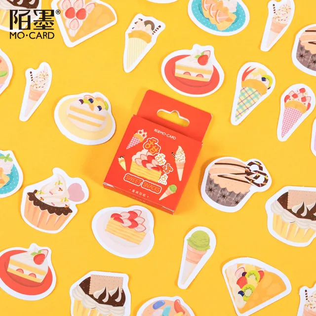 45Pcs/box Beautiful Scenery Stickers Cute Colorful Cloud Stickers Journal Diary Scrapbooking Stationery Decoration Stickers J