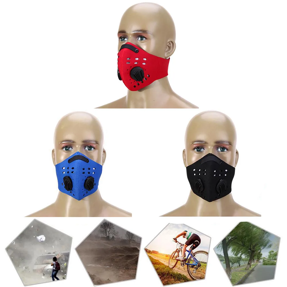 

Mountain Bike Masks Activated Carbon Dust Mask Cover Bicycle Outdoor Riding Mask Training Face Masks Running Sports New