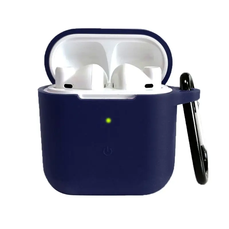 

Flip-open Cover Protective Case Soft Silicone Shell with Carabine for QCY T8 Wireless Bluetooth Earphones Charging Box Protector