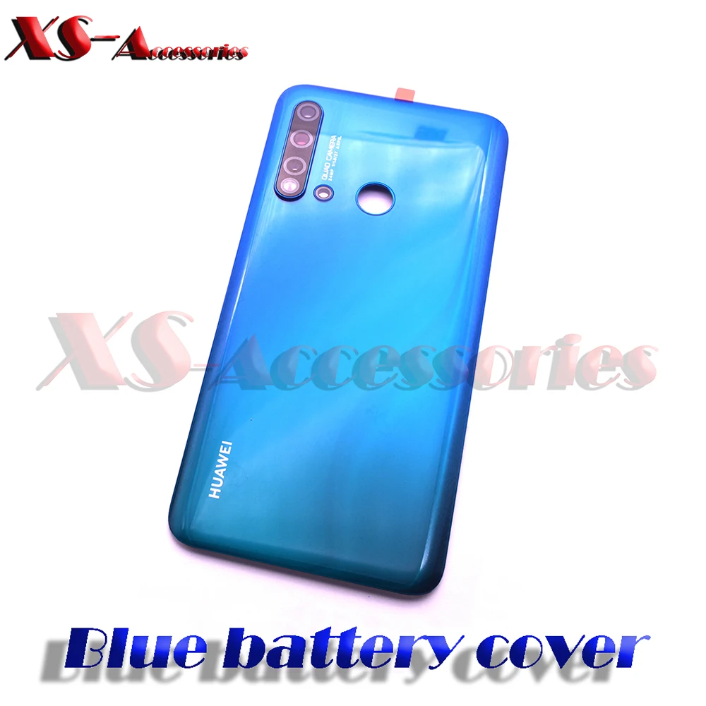 Для P20 lite Крышка батарейного отсека Корпус рамка Панель рамка Крышка Nova 5i - Цвет: Blue door