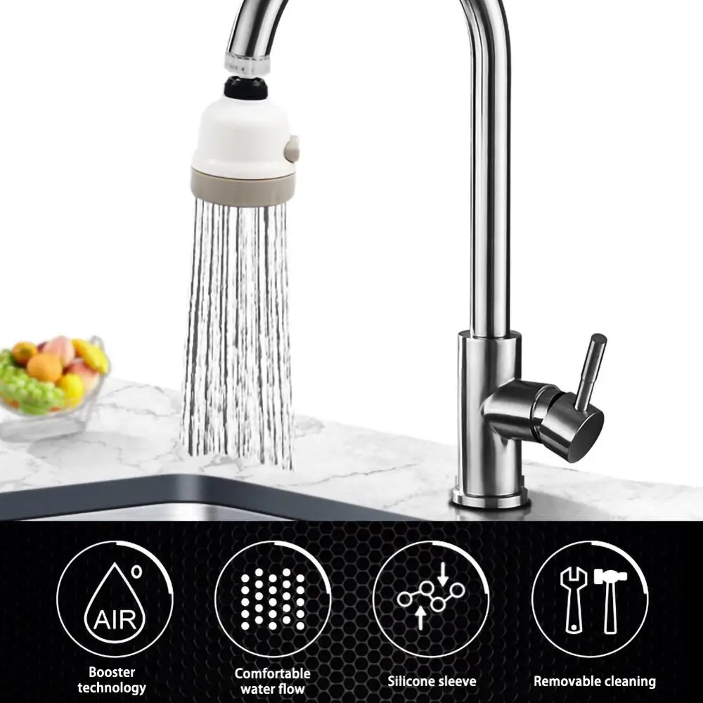 

360 Degree Adjustable Water Bubbler Swivel Head Water Saving Nozzle Tap Adapter Kitchen Water Sprinkler Water Saving Accessories