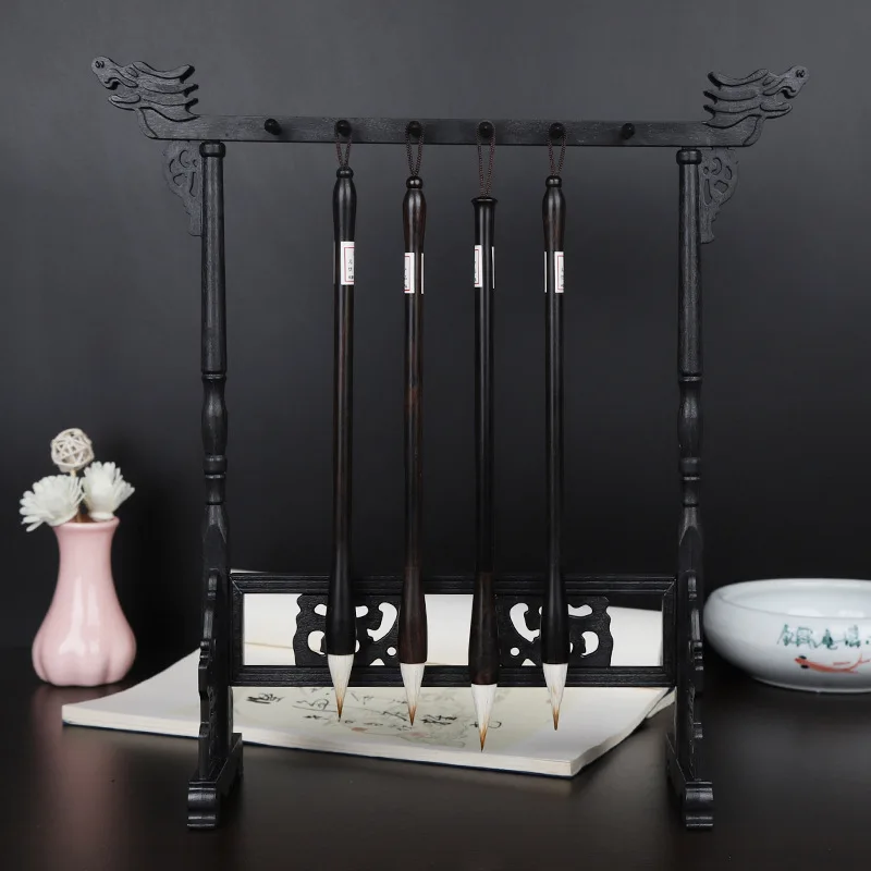 "traditional Chinese Brush Holder Calligraphy Pen Holder Stand 12 Hook Plastic Brush Stand