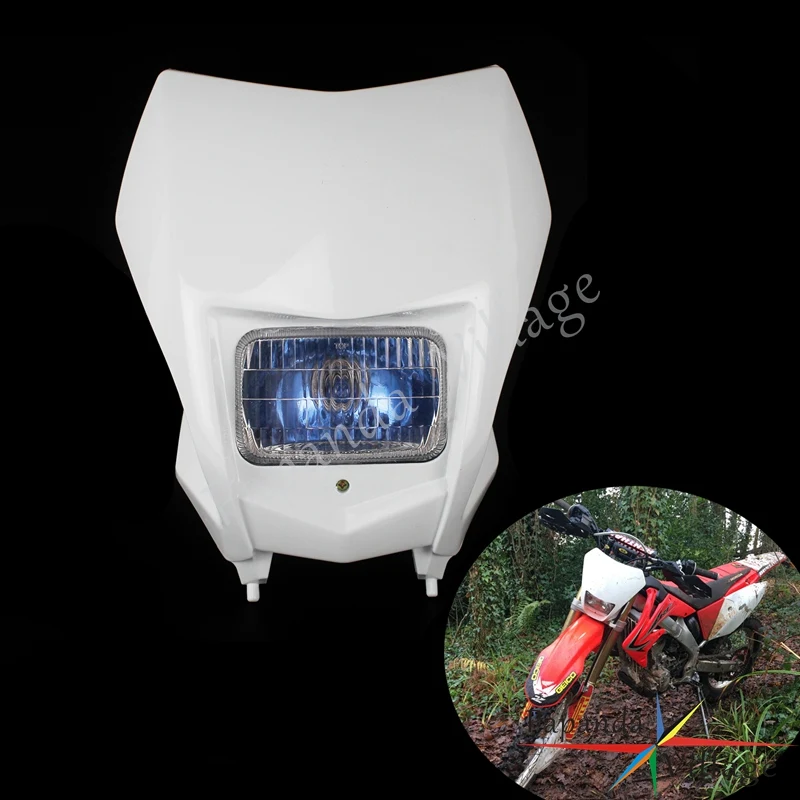 Для Honda Suzuki Kawasaki Yamaha мотокросса эндуро фара передняя световая маска HI/LO луч