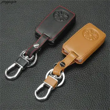 

jingyuqin 4BTN Leather Car Key FOB Case cover holder for Toyota Premio Avalon Camry keyless remote shell