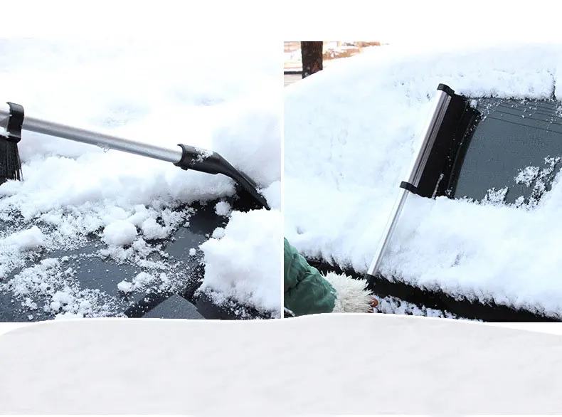 Grattoir à glace pour pare-brise de voiture, brosse à neige extensible en  acier inoxydable, outil de nettoyage de la neige, accessoires de lavage -  AliExpress