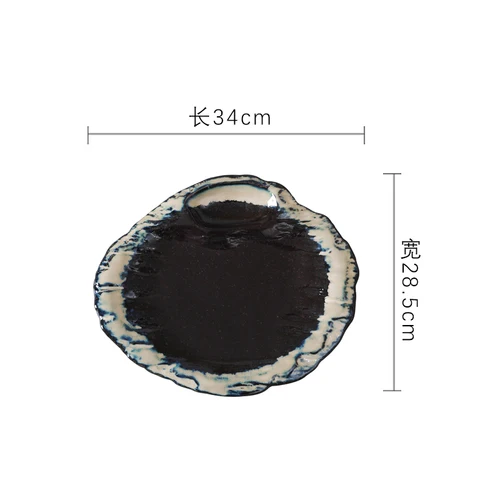Japanese Sushi Plate Retro Personality Ceramics Steak Plate Creative Western Steak Dinner Plates Restaurant Tableware DA60PZ 13 inch