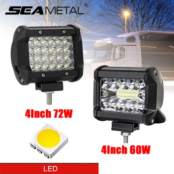 

60W/72W Super Bright LED Work Lights 4Inch 45 Degree Adjustable Waterproof IP67 Fog Lights For Off-Road 4x4 SUV ATV Boat Trucks