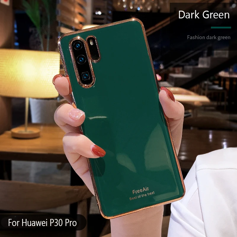 Роскошный 6D гальванический 2,0 ТПУ чехол для huawei P30PLUS mate 20pro mate 30pro Nova 5 четыре угла анти-падение чехол для телефона сумка - Цвет: Темно-серый