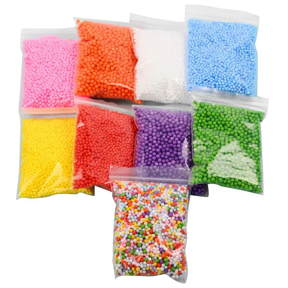 

1pack Colorful Foam Beads Slime Supplies Balls Tiny Snow Charms Filler Addition for Slime Mud Particles Accessories Random Color