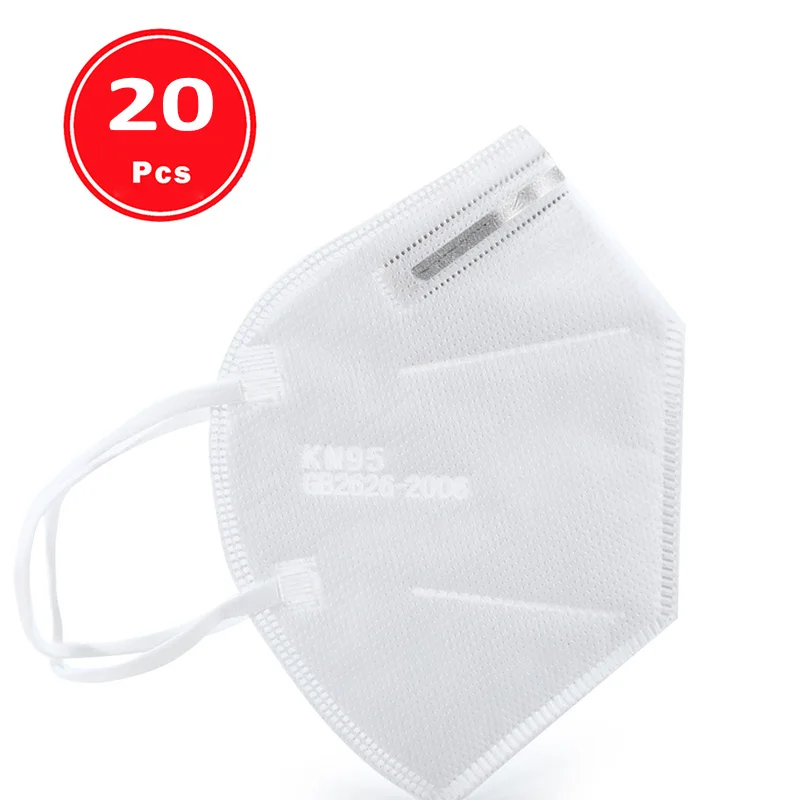 

20 Pcs KN95 Face Masks Dust Respirator N95 Masks Adaptable Against Pollution Breathable Mask as KF94 FFP2