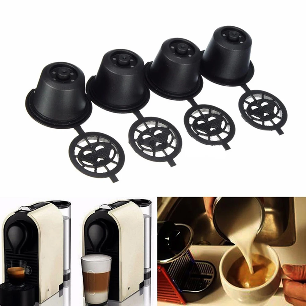 

4pcs/pack Coffee Capsule Filter Reusable Coffee Capsule Pod for Nespresso Machines Refillable Coffee Filter Pod