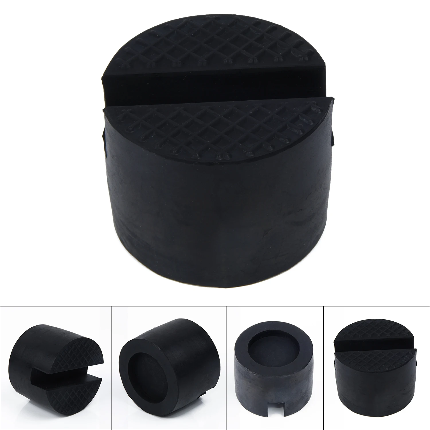 

Universal Car Slotted Frame Rail Floor Jack Adapter Lift Rubber Pad Stand Holder