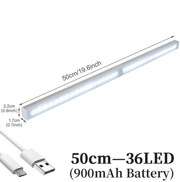 LED Under Cabinet Light Motion Sensor Lamp Staircase Closet Kitchen Aisle Light Cupboard Wardrobe LED Night Light