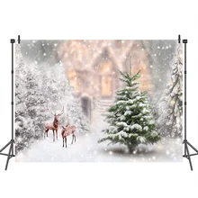 ^#Cheap Christmas Backdrop for Photography Winter Bokeh House Elk Snow Land Background for Photo Shoots AN-1262 ^#Cheap Christmas Backdrop for Photography Winter Bokeh House Elk Snow Land Background for Photo Shoots AN-1262