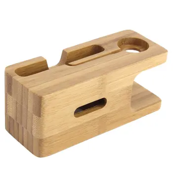 

Bamboo Wood Charging Station Charger Dock Stand Holder For Apple Watch Phone Phone For iWatch For iPhone